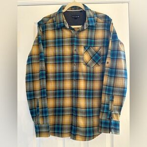 Ocean Current Men’s Flannel Shirt Size L Plaid Button-up Outdoor